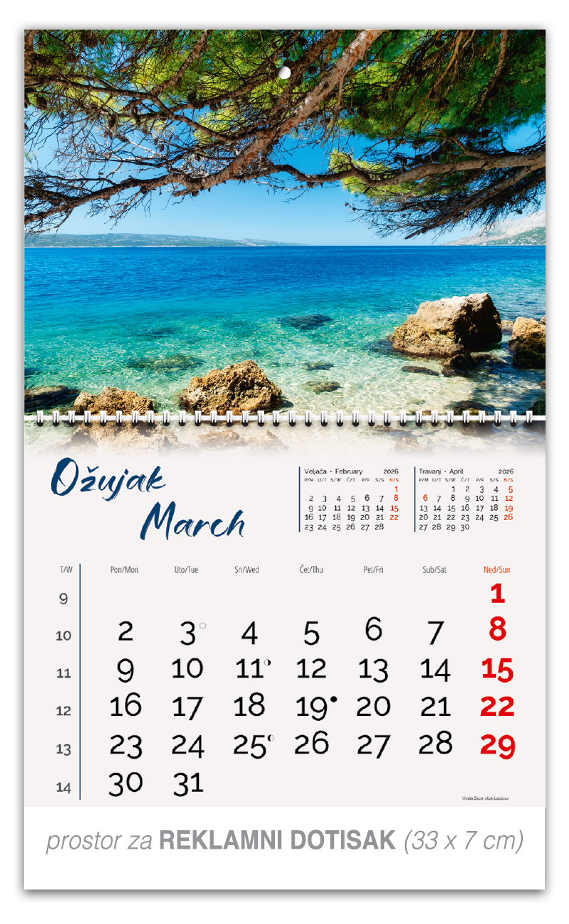 Preklopni zidni kalendar "Obala i more" - Slika 4
