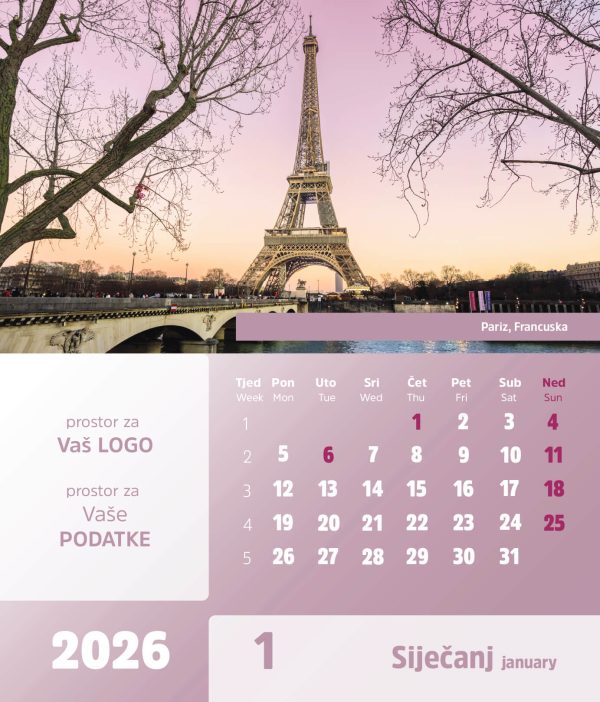 Stolni CD kalendar – 2026 – “Europa” - Slika 2