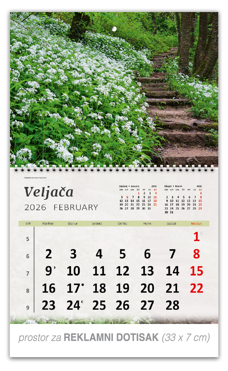 Preklopni zidni kalendar “Hrvatski krajolici” - Slika 3