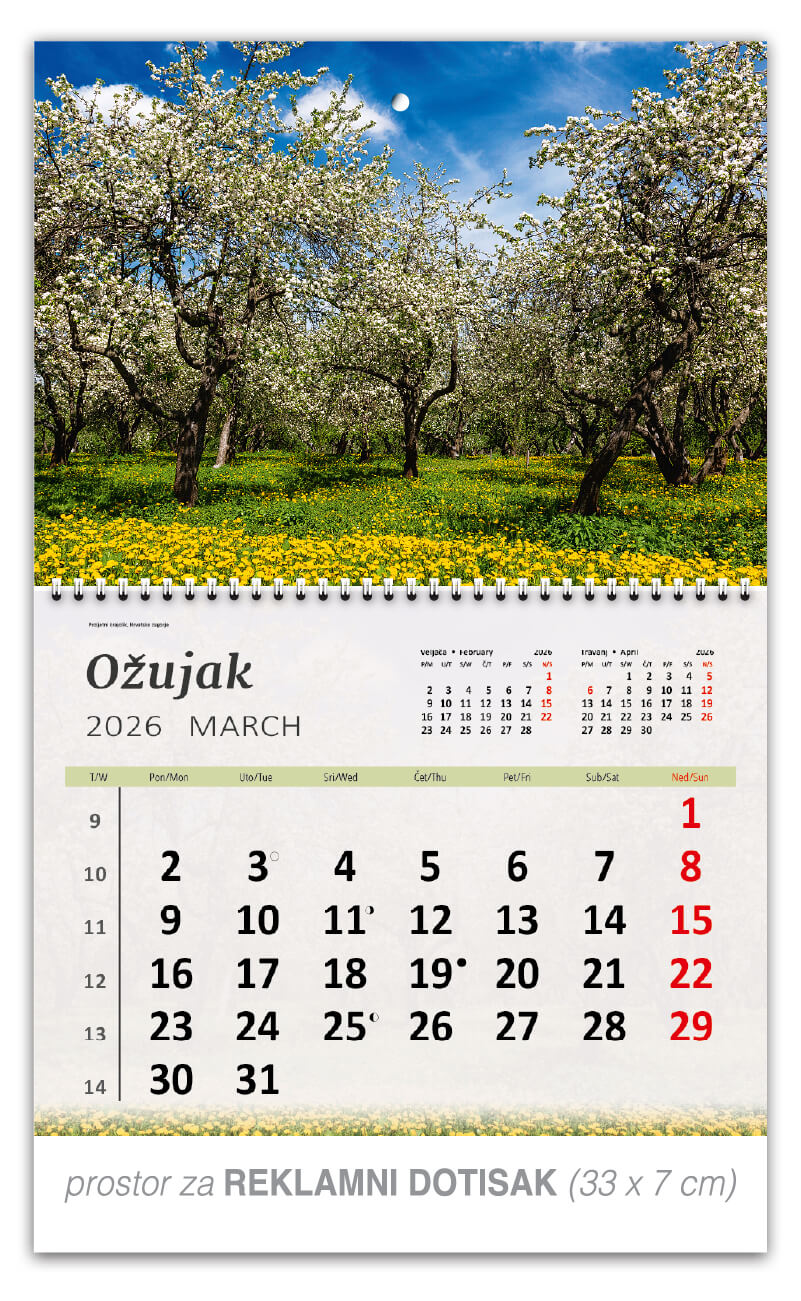 Preklopni zidni kalendar “Hrvatski krajolici” - Slika 4