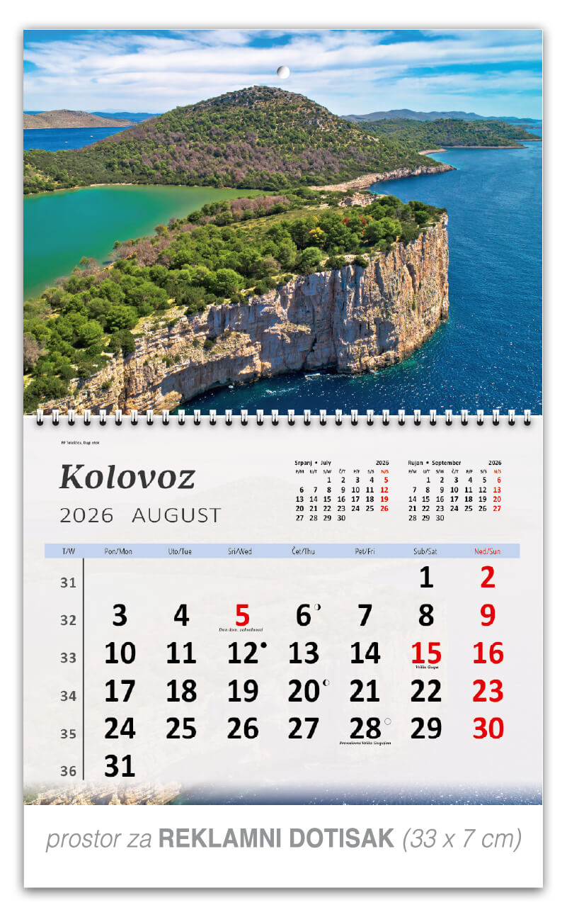 Preklopni zidni kalendar “Hrvatski krajolici” - Slika 9