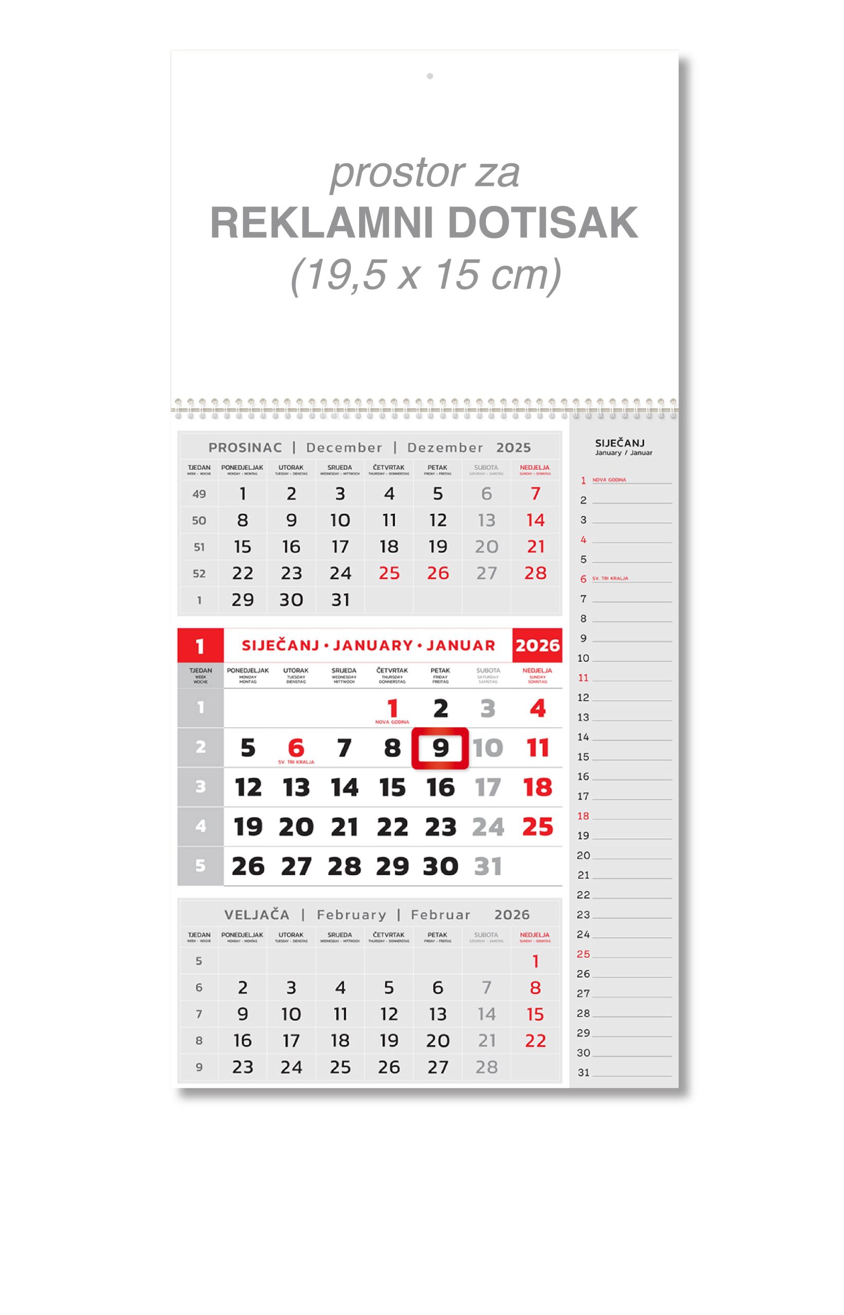 Mali note crveni poslovni kalendar
