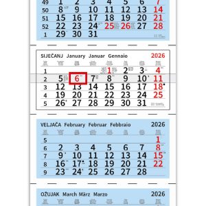 Peterodjelni plavi poslovni kalendar Peterodjelni plavi poslovni kalendar