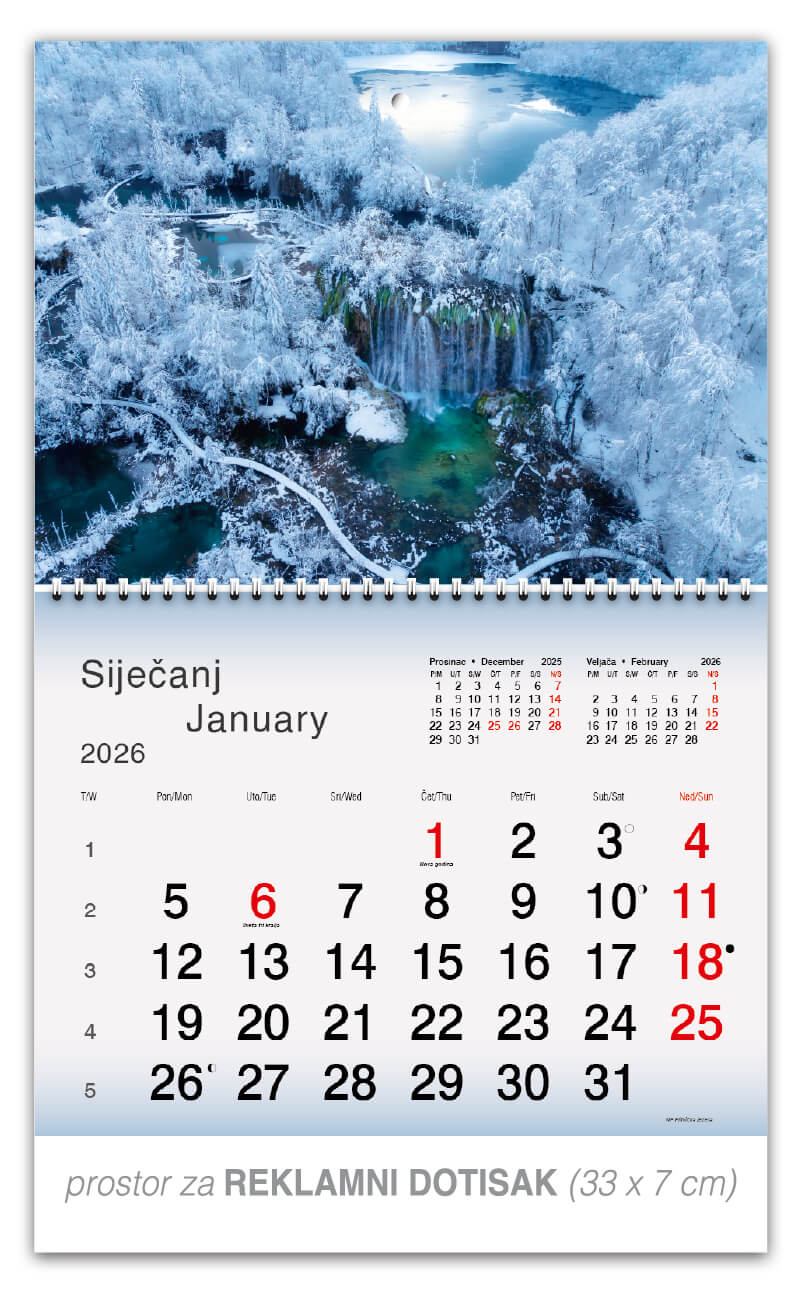 Preklopni zidni kalendar “Plavo zelena Hrvatska” - Slika 2