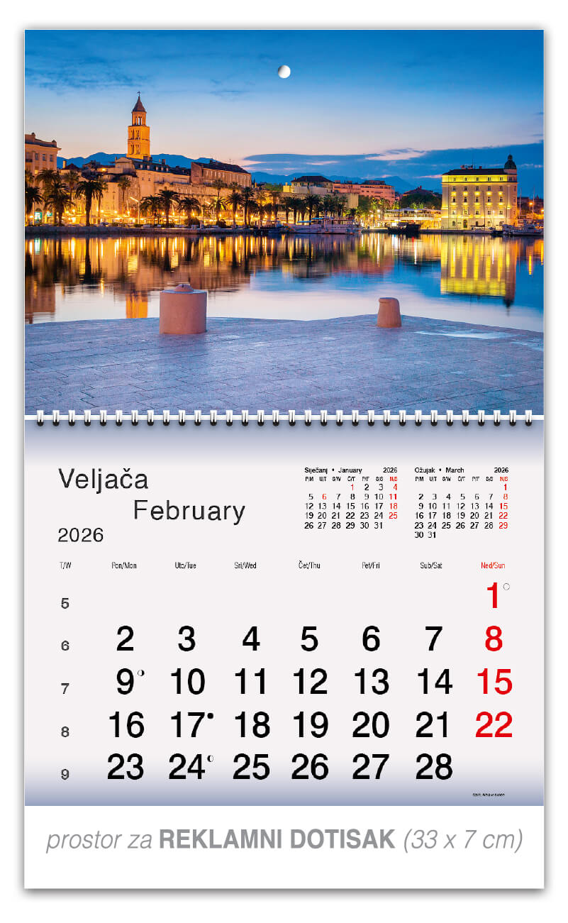 Preklopni zidni kalendar “Plavo zelena Hrvatska” - Slika 3