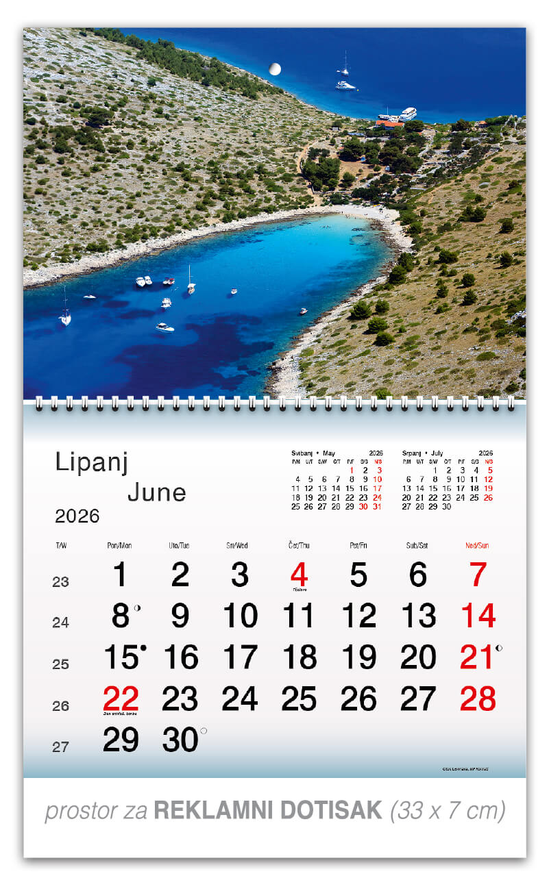 Preklopni zidni kalendar “Plavo zelena Hrvatska” - Slika 7