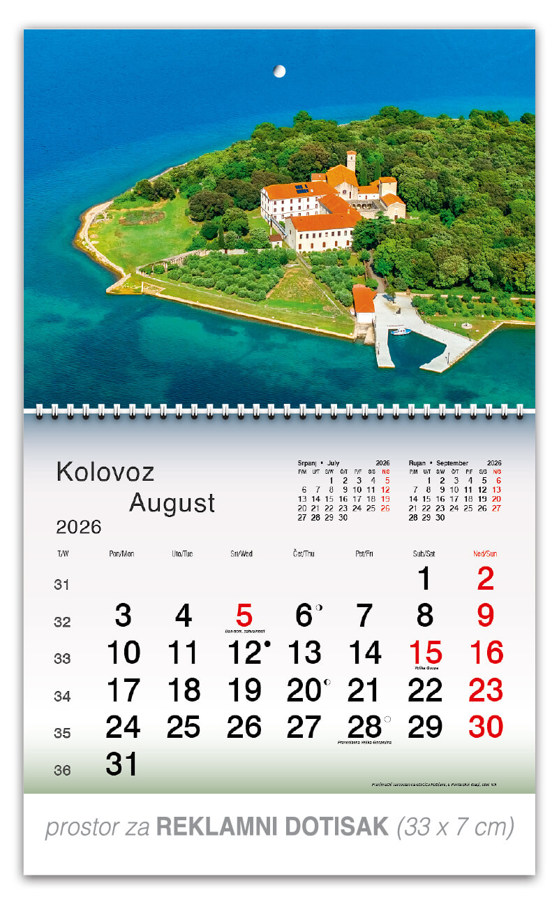 Preklopni zidni kalendar “Plavo zelena Hrvatska” - Slika 9