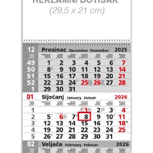 Trodjelni-sivi-poslovni-kalendar-spirala Trodjelni sivi poslovni kalendar spirala