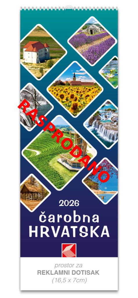 Uski zidni kalendar “Čarobna Hrvatska”