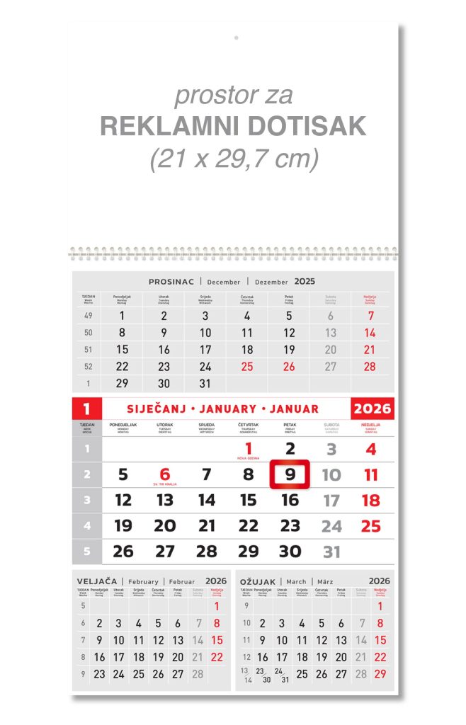 Veliki crveni poslovni kalendar